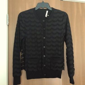 Trina Turk Lace Overlay Cardigan